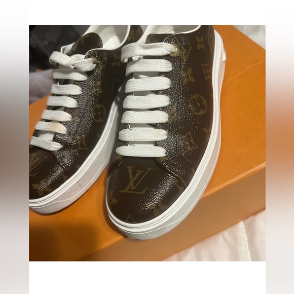 Louis Vuitton Monogram Brown and White Sneakers - Picture 2 of 6